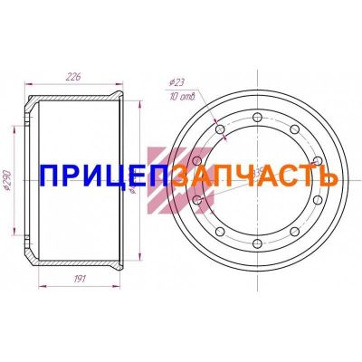 Барабан тормозной MBD1034 (420х180) Барабан тормозной MBD1034 (420х180)